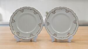 Johnson Bros JB1276 Set of 2 Salad Plates 8 7/8" Gold Scroll England 1950s